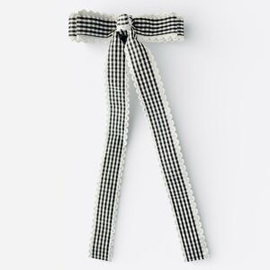 Checked Bow Hair Clip New